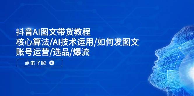 抖音AI图文带货教程：核心算法/AI技术运用/如何发图文/账号运营/选品/爆流-伊恩资源网