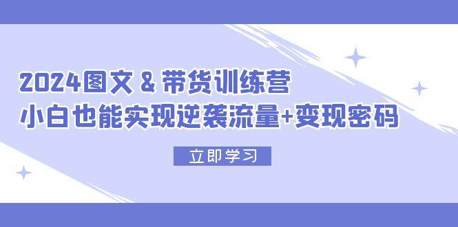 2024 图文+带货训练营，小白也能实现逆袭流量+变现密码-伊恩资源网