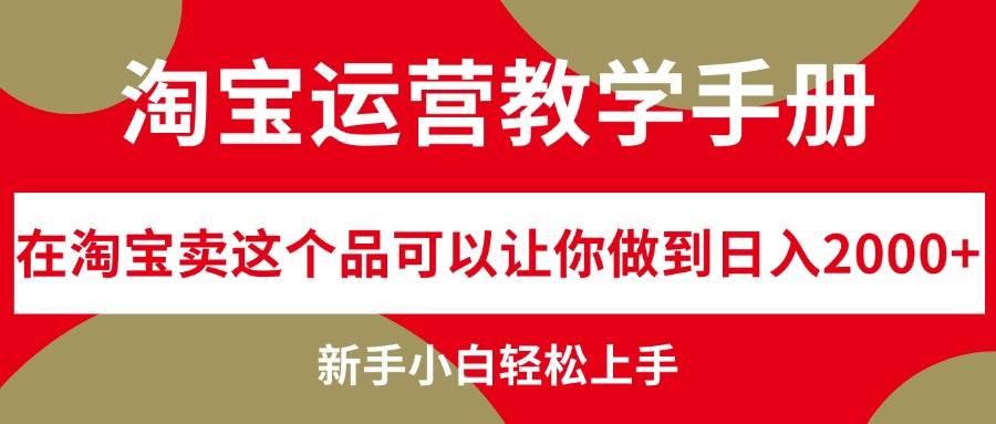 淘宝运营教学手册，在淘宝卖这个品可以让你做到日入2000+，新手小白轻…-伊恩资源网