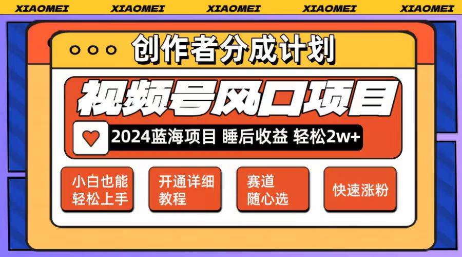 微信视频号大风口项目 轻松月入2w+ 多赛道选择，可矩阵，玩法简单轻松上手-伊恩资源网