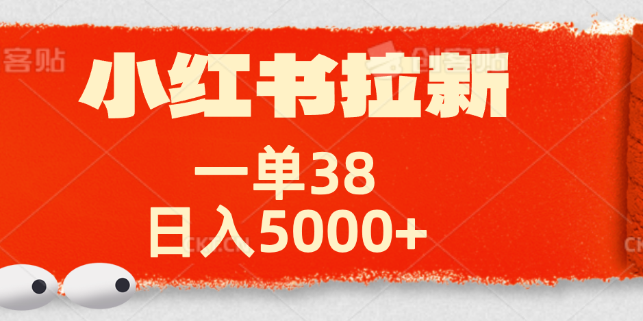 小红书拉新项目，一单38元！日入5000+【揭秘】-伊恩资源网