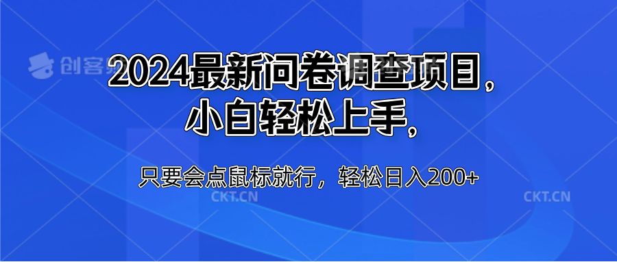 2024最新问卷调查项目，小白轻松上手，只要会点鼠标就行，轻松日入200+-伊恩资源网