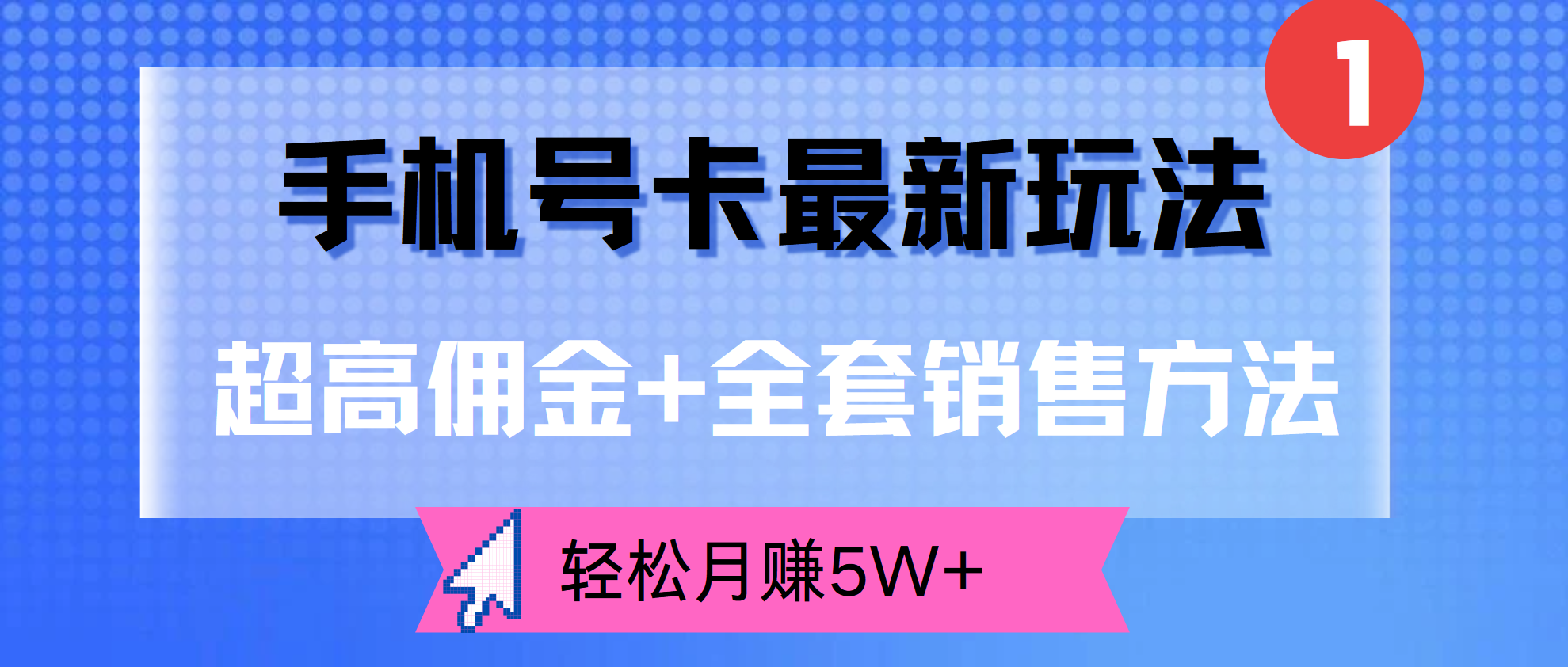 超高佣金+全套销售方法，手机号卡最新玩法，轻松月赚5W+-伊恩资源网