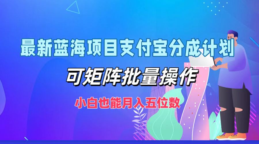 最新蓝海项目支付宝分成计划，小白也能月入五位数，可矩阵批量操作-伊恩资源网