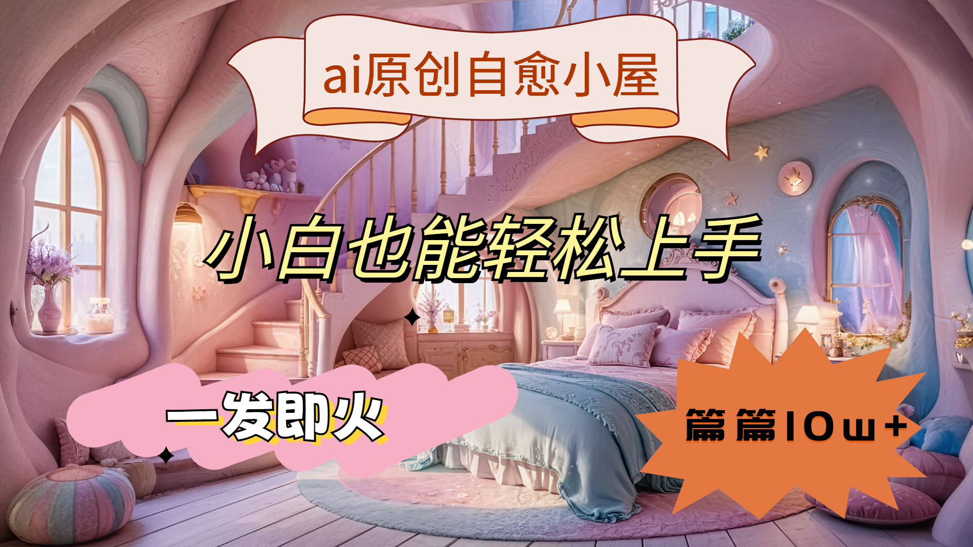 ai原创治愈小屋，小白也能轻松上手，一发即火，篇篇10w+-伊恩资源网