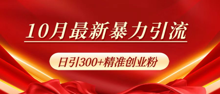 10月最新暴力引流，日引300+精准创业粉-伊恩资源网