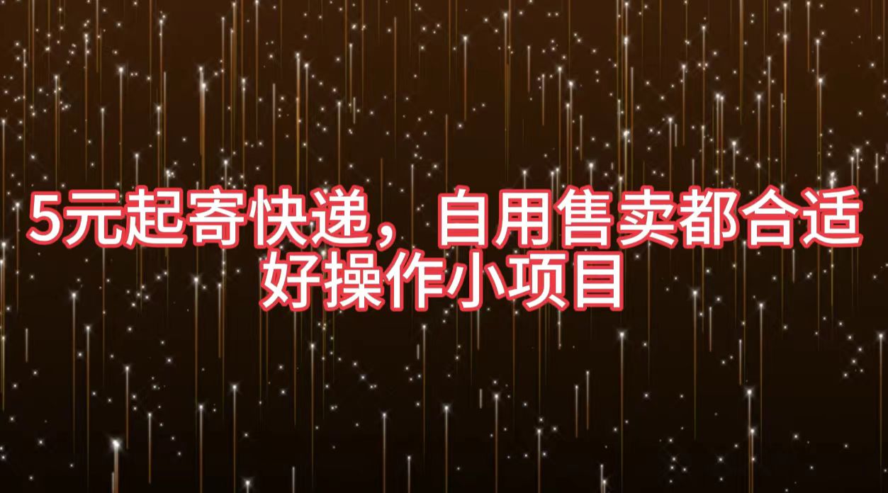 5元起寄快递，自用售卖都合适，好操作小项目-伊恩资源网