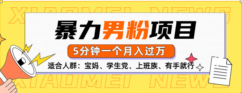 男粉项目，5分钟一个，无脑月入五位数-伊恩资源网