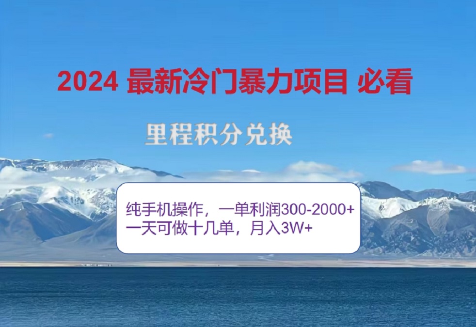 2024惊爆冷门暴利！出行高峰来袭，里程积分，高爆发期，一单300+—2000+，月入过万不是梦！-伊恩资源网