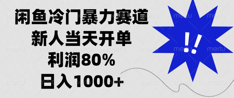 闲鱼冷门暴力赛道，利润80%，日入1000+新人当天开单，-伊恩资源网